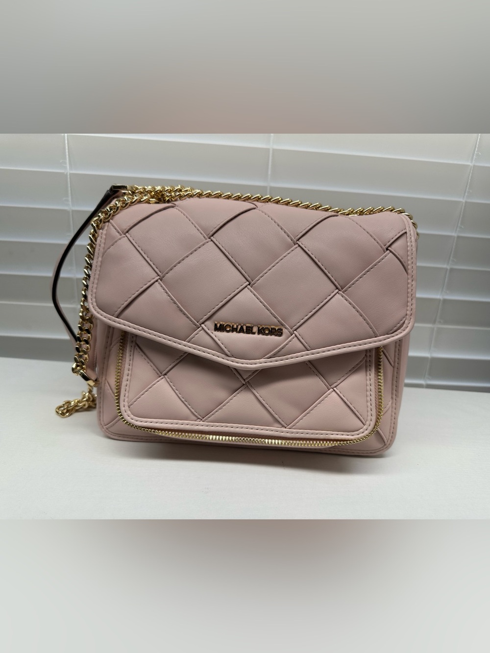 Michael Kors Quilted Crossbody Bag in Light Blush NWT